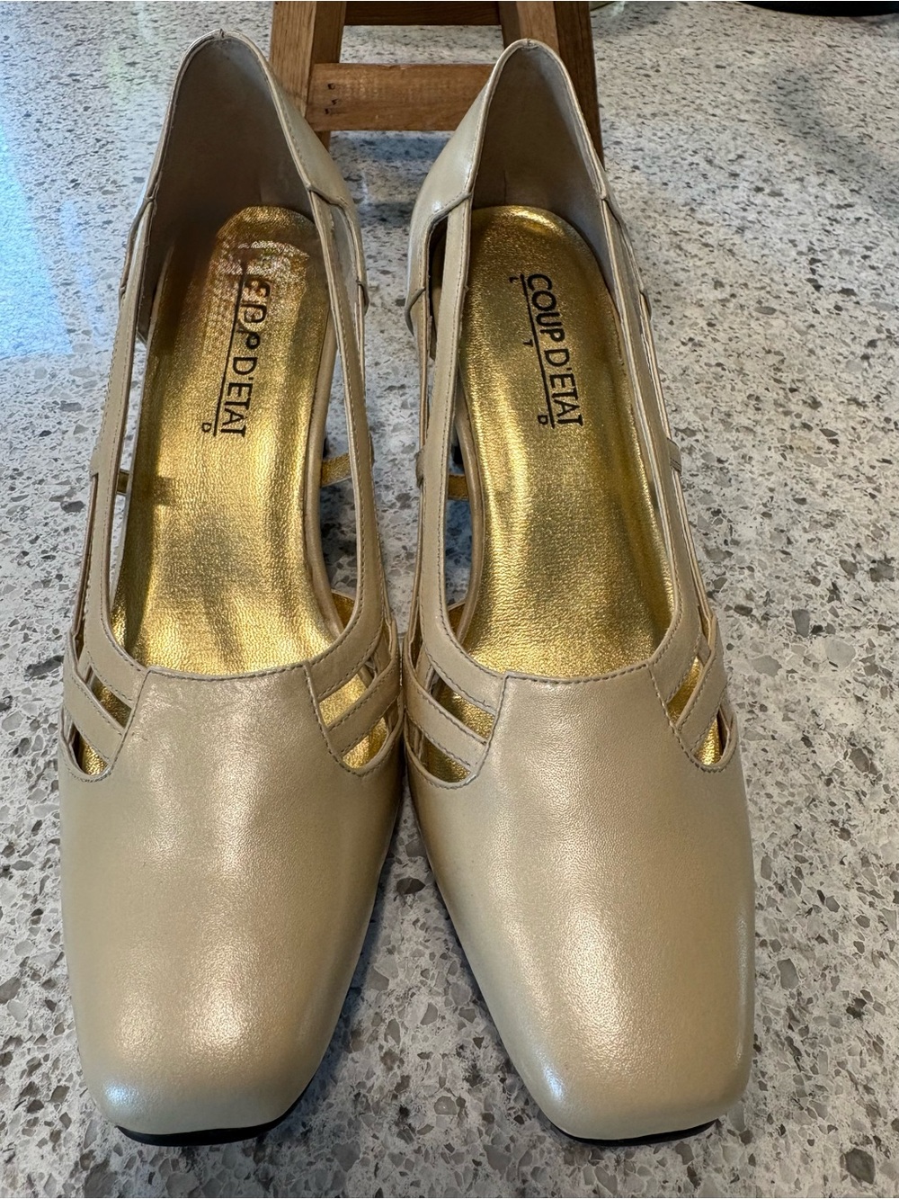 Coup De Foulé Women's Champagne Dress Heels